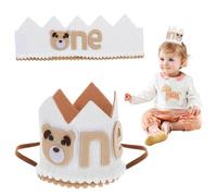 VICASKY Adjustable Birthday Hat for Boy Girl with Elastic Band Soft Non-woven Fabric Crown for One Year Old Party Decoration Comfortable Lightweight Birthday Party Headwear