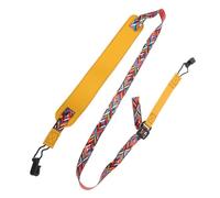 VICASKY Adjustable Yellow Cotton Ukulele Strap Non-punch Portable Diagonal Carrying Lanyard for Adult Ukulele with Comfortable Hand-held Design