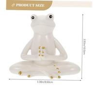 VICASKY Adorable Yoga Frog Tea Pet Ceramic Figurine Compact Tabletop Adornment for Home Office Tea Fine Craftsmanship Decorative Ornament Charming with Zen Style
