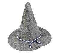 VICASKY Adult Scarecrow Hat Felt Wizard Costume Accessory for Halloween Party Cosplay Light Grey Sorcerer Hat for Witch Demon Zombie Dress Up and Themed Celebrations