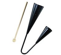 VICASKY Agogo Bell Musical Instrument for Boy Girl Two-tone Percussion Toy with Wooden Stick Durable Samba Percussion for Early Education and Rhythm Development Black