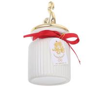 VICASKY Airtight Ceramic Canister with Lid for Loose Tea and Rice Storage, Multi-functional Cartoon Style Jar Featuring Smooth Surface and Unique Bowknot Ribbon, for Home Kitchen