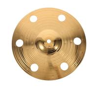 VICASKY Alloy Splash Crash Cymbal with Holes for Drum Set Bright Trashy Water Drop Effect Fast Attack Short Decay Brilliant Gold Finish Practice Cymbal for Rock and Electronic Music