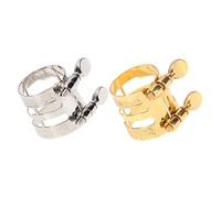 VICASKY Alto E Flat Saxophone Ligature Clips Brass Lacquered Gold Nickel Plated Replacement Accessory with Craftsmanship Smooth Surface Easy Installation for Saxophonists