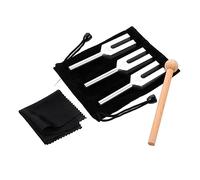 VICASKY Aluminum Alloy Tuning Fork Set with Wooden Hammer Accurate Tuning for Guitar Bone Chakra Therapy Sound Healing Tool with Storage Bag