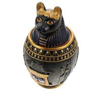VICASKY Ancient Egyptian Theme Resin Canopic Jar Ornament Decorative Sculpture for Home and Porch Decor Fine Craftsmanship Retro Storage Jar with Elegant Smooth Design Safe Eco-friendly