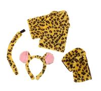 VICASKY Animal Ear Headband and Tail Set with Bowtie for Jungle Cosplay Costume Accessories for Halloween Birthday Party Favor Cute Animal Dress Up for Boys