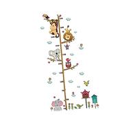 VICASKY Animal Height Measurement Wall Sticker Zoo Design Growth Chart Removable Wall Decal for Boy Girl Nursery Decoration Jungle Animals