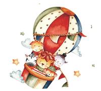 VICASKY Animal Sticker Hot Air Balloon Decals PVC Cartoon Self-Adhesive Wall Stickers Unique Pattern Design for Nursery Boys and Girls Room Decoration