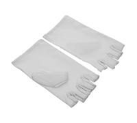 VICASKY Anti-uv Manicure Protective Gloves Fingerless Nail Art Hand Covers Light Grey Half Finger Gloves for Gel Nails Salon Use