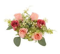 VICASKY Assorted Color Silk Flower Wedding Candle Rings Wreaths Realistic Delicate Color Beautiful Appearance Excellent Workmanship Never Wither Party Decoration