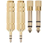 VICASKY Audios Converter 4Pcs 3.5MM Female to 6.35MM Male Plug Gold-plated Copper Compact and Lightweight Design Plug and Play for Music Listening and Singing