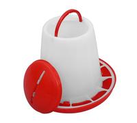 VICASKY Automatic Poultry Feeder and Waterproof Chicken Feeder 1.5kg Hanging Feed Container for Chickens, Ducks, and Geese Farming Red-white Connected Design for Backyard Use