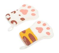 VICASKY Baby Bath Scrubber Towels Cotton Soft Exfoliation and Massage Washcloths Cartoon Paw 2pcs for Toddlers and Infants for Bathing