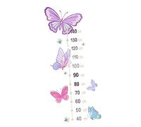 VICASKY Baby Growth Chart Wall Stickers PVC Material 2 Sheets with Lovely Butterflies Pattern No Fading and Removable Without Residue for Boys and Girls for Room Decor and Interior