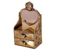 VICASKY Baby Keepsake Box Golden Colour for First Tooth Baby with Drawer Design Metal Creative and Fetal Hair Storage Sturdy and Not Easy to Deform
