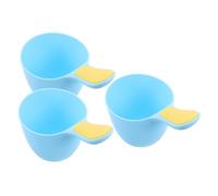 VICASKY Baby Rinser Pail and Shampoo Cup 3pcs, Plastic Bath Water Ladle with Ergonomic Handle for Newborn Hair Washing and Toddler Shower Use in Bathing