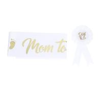 VICASKY Baby Shower Sash and Badge Set for Mum and Dad to Be Includes Pin and Shoulder Strap Unique Creative Decoration for Welcome Party