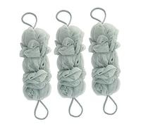 VICASKY Back Scrubber Shower Loofah Bath Ball Sponges 3pcs Long Exfoliating Body Pouf PE Hanging Loop Bathroom Accessories