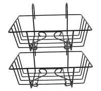 VICASKY Balcony Hanging Planter Rack 2pcs Iron Black for Pots | Fence Flower Basket Holder, Strengthened Load Support, Home Office Use, 35cm Size, Easy to Use