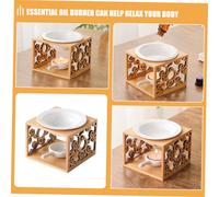 VICASKY Bamboo Ceramic Essential Oil Burner Vintage Tealight Wax Melt Warmer Aromatherapy Diffuser Home Decor Candle Holder for Relaxation and Fragrance