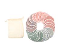 VICASKY Bamboo Fiber Makeup Remover Pads 8Cm Reusable Washable Cosmetic Cleaning Pads for Facial Makeup Removal Eco-Friendly with Storage Bag