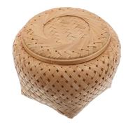 VICASKY Bamboo Tea Organizer Box with Lid Handwoven Wicker Tea Storage Chest for Home Office Elegant Box Alternative