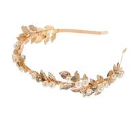 VICASKY Baroque Gold Alloy Leaf Headband Wedding Hair Accessories for Brides Bridal Leaf Crown Festival Hairpiece for Women