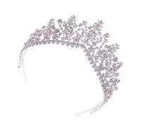 VICASKY Baroque Style Wedding Crown for Bride Large White Bridal Hair Accessory Elegant Crystal Headdress Fashion Headwear for Bridesmaids and Wedding Decorations