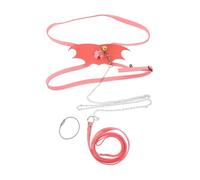 VICASKY Bearded Dragon Leash for Reptiles Lightweight Outdoor Lizard Harness with Durable and Fluff Materials Suitable for Small to Medium Lizards and Crested Geckos Pink Medium