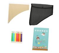 VICASKY Beginner 18-pipe Pan Flute c Key Musical Instrument Rice White Double Row Panpipe for Music Practice and Education