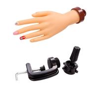 VICASKY Bendable Nail Art Hand Model Adjustable Bracket Flexible Fake Nail Display Practice Hand for Manicure Training