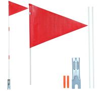 VICASKY Bike Safety Flags 2 Sets Rear Axle Mounted for Cycling | ABS and Glass Fiber Build, Bright Red Green Finish, Includes Fasteners and Metal Sheets for Riders