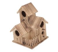 VICASKY Bird Nest Villa Wooden Nest House for Small Birds Sparrow Parakeet Parrot Diy Paint Decor Weatherproof Structure