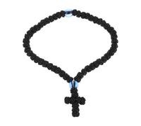 VICASKY Black Cross Woven Bracelet for Men and Women, Lightweight Rope and Plastic Material, Fade-resistant Prayer Jewelry, for Holiday Gathering with Uplifting Vibes
