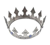 VICASKY Black Metal Royal Crown for Women and Men, Crystal Ceremonial Tiara Headband, Regal Birthday and Prom Costume Accessory for Kings, Queens, Princes, and Emperors