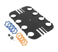 VICASKY Black Rectangular 8-hole Microphone Holder Mount with Quick Installation and Precision Design, Carbon Steel and Plastic Mic Organizer Holder for Podcast Setup and Live Stream