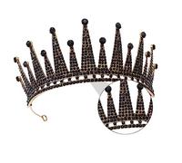 VICASKY Black Wedding Headdress Vintage Baroque Tiara Crown Retro Crystal Headband Rhinestone Gemstone Bridal Headpiece for Party Banquet Birthday (Black)