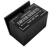 VICASKY Black Wooden Fabric Sheets Container Laundry Room Dryer Sheet Storage Box with Flip Lid Minimalist Elegant Design for Home Laundry Room Organization