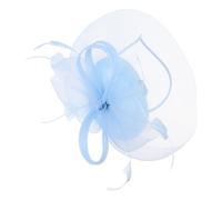 VICASKY Blue Fascinator Pale Hat Fascinators Headwear Hair Baby Royal Hats Cocktail Tea Party Flower Mesh Ribbons Headband Light Navy Women Weddings Lilac and Purple Hatinator Elegant for Headdress