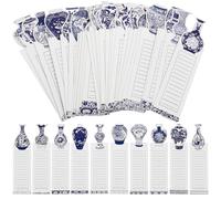 VICASKY Bookmarks with Ready to Write Feature White Cardboard DIY 60 Sheets Chinese Style Reading Markers and Teachers for Students, Teachers and Readers