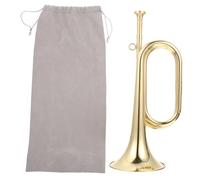 VICASKY Brass Bugle Trumpet for Beginners with Carry Bag, Military Orchestra Cavalry Trumpet, Golden Brass Bugle for School Band and Marching Use in Uk