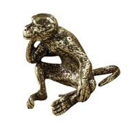 VICASKY Brass Craft Vintage Small Monkey Statue Miniature Figurine Retro Decorative Monkey Animal Statue Indoor Desktop Decor