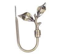 VICASKY Brass Curtain Holdbacks Antique Tie Backs For Curtains Cuetain Large Metal Designed Bay Window Hold Tie-Back Holdback Leaf Shaped 1PCS Holders Finish for Drapes Decor Decorative Tiebacks