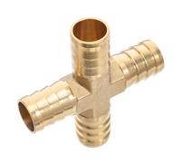 VICASKY Brass Hose Barb Splice Coupler with 4 Ways Design for Hose and Water Pipe, High Strength Construction and Tight Connection, Suitable for Plumbing and Industrial Systems, Quick