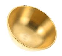 VICASKY Brass Offering Bowl 10cm Traditional Round Tibetan Buddhist Ritual Bowl for Temple Blessing and Meditation Home Décor Golden Serving Dish