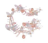 VICASKY Bridal Flower Headband for Women Elegant Hairpiece with Butterfly Decoration for Weddings Birthdays and Parties Floral Headdress to