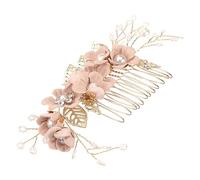 VICASKY Bridal Hair Comb with Crystals Pink Rhinestone Alloy Side Comb for Wedding Prom Grooming Delicate Hair Decoration for Brides Bridesmaids Special Occasions