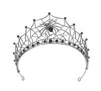 VICASKY Bride Spider Crown Baroque Wedding Hair Accessory Black Tiara for Women Gothic Style Headpiece for Halloween Party Costume Accessories