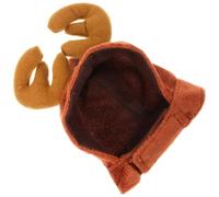 VICASKY Brown Fabric Pet Christmas Hat for Dogs and Cats, Cartoon Shaped Puppy Accessory Ensuring Warmth and Comfort, for Christmas Party Dress and Festive Celebrations
